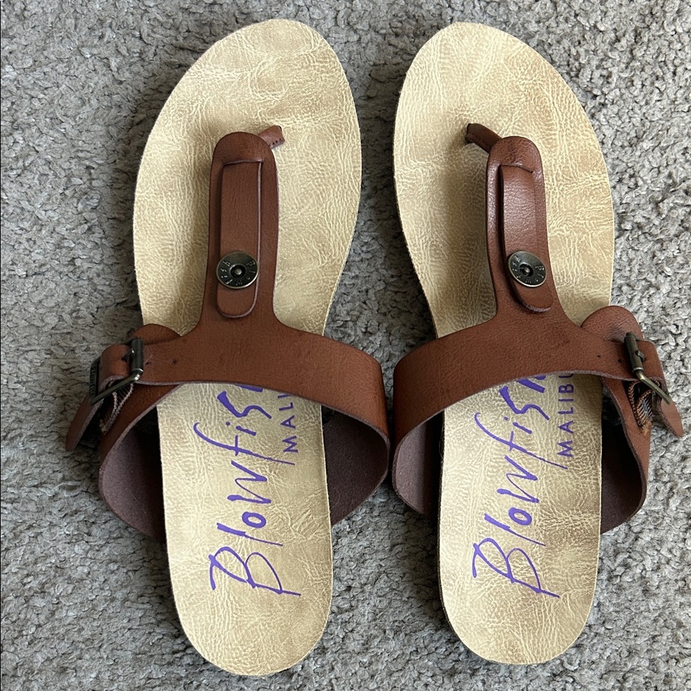 Blowfish Brown and Cream Sandals